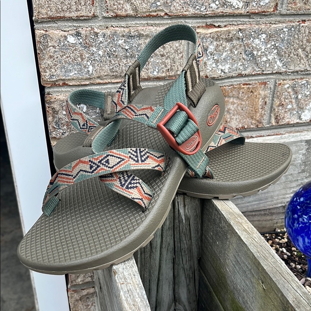 Chaco Green and Brown Adventure Sandals